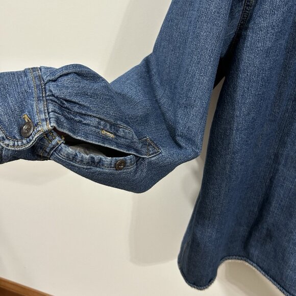 Vintage Levis Jacket Men's XXL Blue Denim Sherpa Lined Shirt Shacket Y2K - Picture 5 of 13